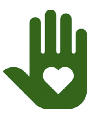 hand with heart icon
